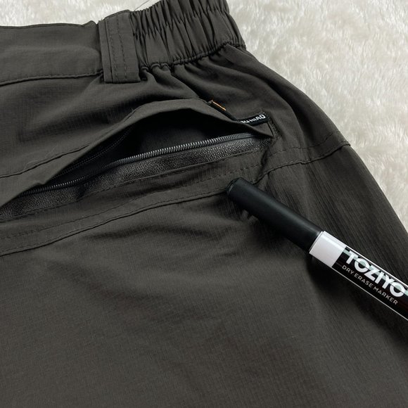 Sport Outdoor Ripstop Trek Hiking Pants Mens Size M Brown Zip Pockets Stretch - Picture 13 of 15